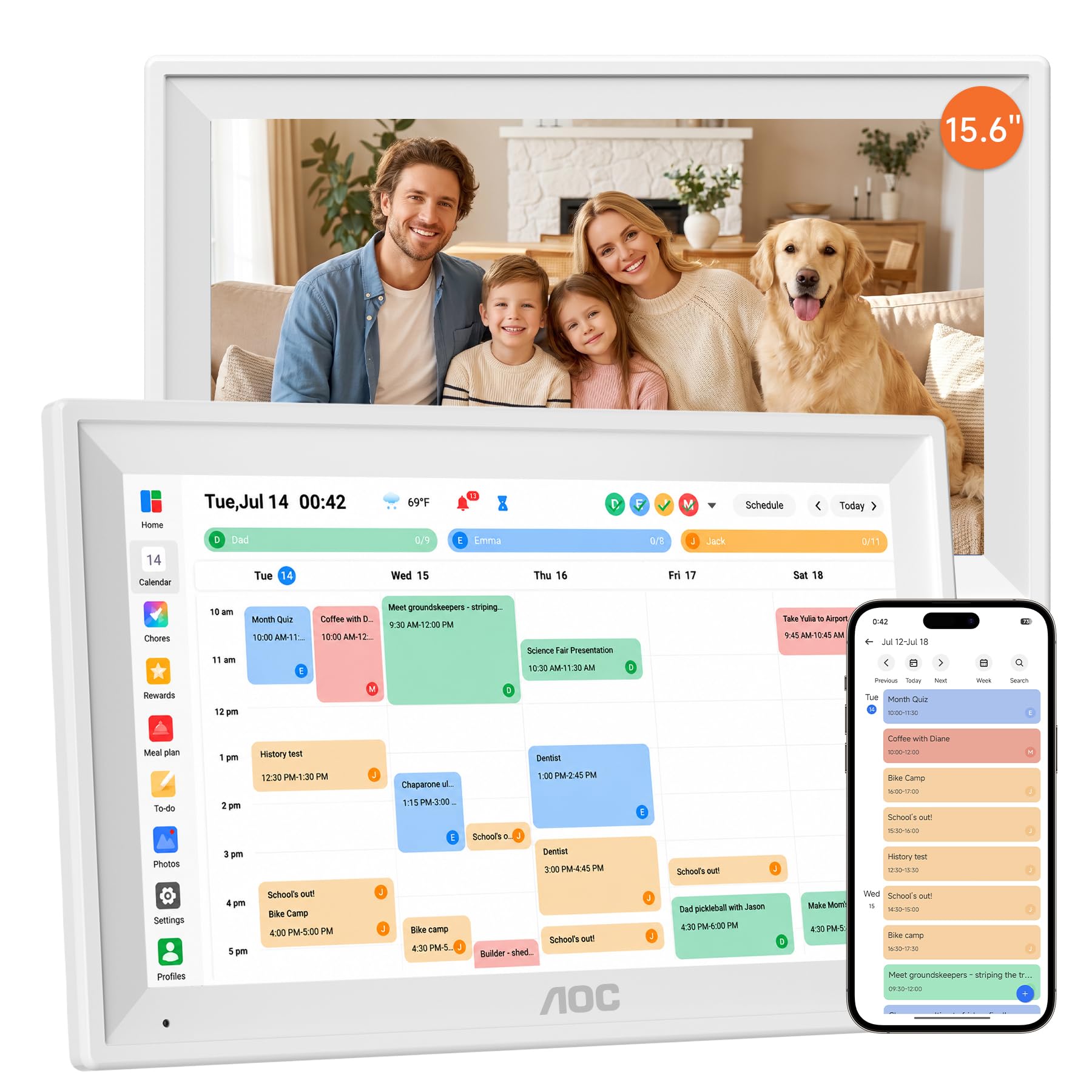 Photo 1 of AOC Digital Calendar Wall Touch Screen, 15.6" Smart Electronic Wall Planner