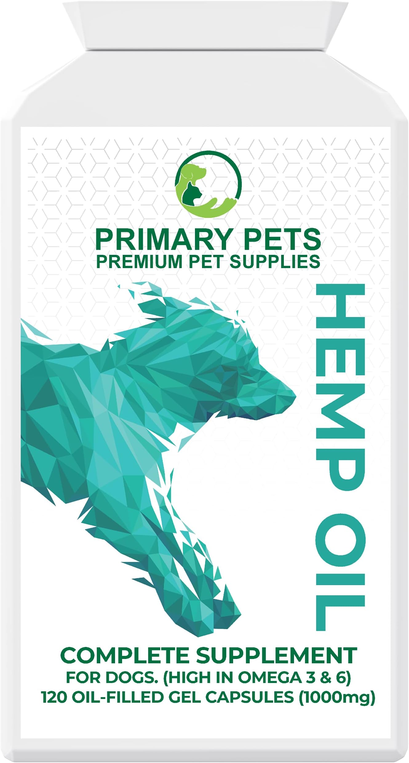 Hemp Oil for Dogs, 100% Natural Hemp Seed Oil, Calming 120 x 1000mg Soft Gel Capsules, Rich in Omega 3 & 6 Fatty Acids, Hip & Joint Support