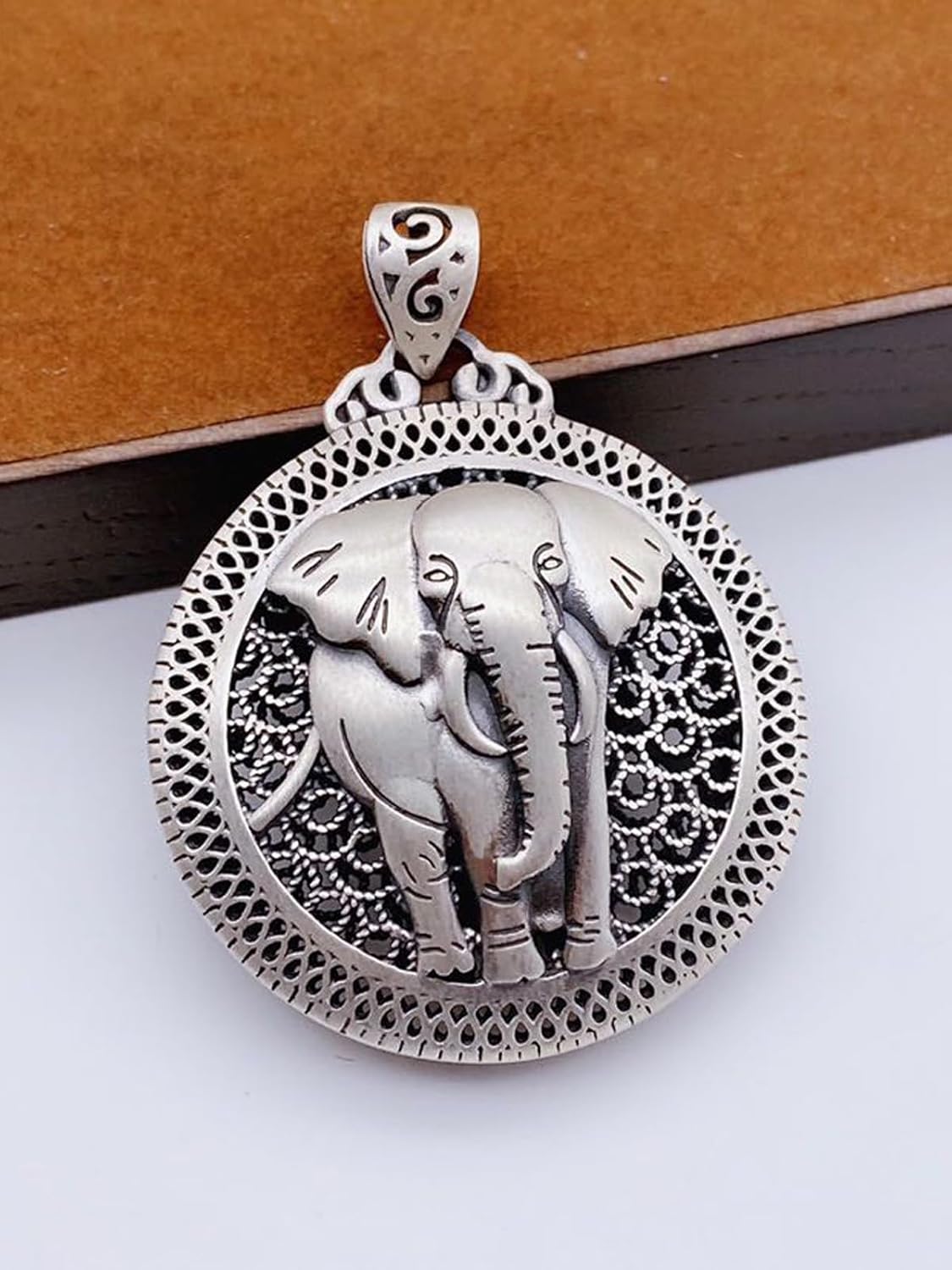 Handmade Sterling Silver plated lucky animals pendant necklace Good luck elephant/Lucky Fox/Good wealth Pixiu/Family Tree/Sun/Buddhism cross/Maitreya Buddha/Phoenix jewelry gifts for women men - Image 4