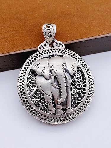 Miniatura 4 de Collar con colgante de animales de la suerte tridimensionales chapado en plata de ley hecho a mano, elefante de la suerte, zorro de la suerte, Pixiu