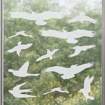 UV Reflective Window Bird Stickers - Anti Collision Birds Glass Decals Door Protect and Save