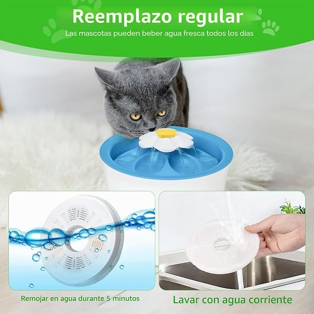 Foto 6 de 7 de Filtros Fuente Gatos Filtro Fuente para Gatos 8 Piezas Filtros para Fuente de Agua Gatos con Resina y Carbón…