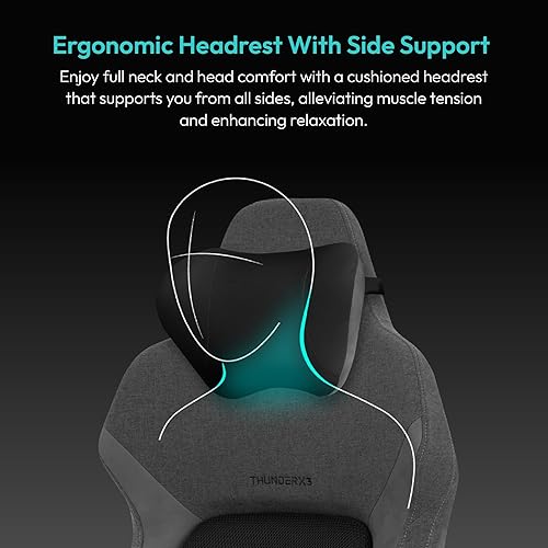 Miniatura 4 de ThunderX3 CORE Smart MESH Gaming Chair Black & Dark Grey – Ergonomic Office Chair, Automatic Lumbar Support, Synchronised Mechanism, 3D Armrests