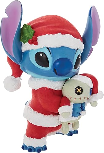 Miniatura 6 de Enesco Disney Showcase - Figura de Lilo y Stitch Santa Holding Scrump, 7.28 pulgadas, multicolor