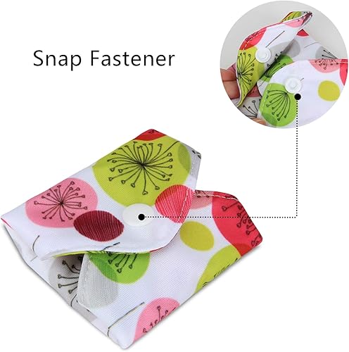 Miniatura 3 de Teamoy 10 almohadillas sanitarias reutilizables con diseño de encaje y bolsa húmeda, almohadillas menstruales de tela lavable (3 piezas × 7.9