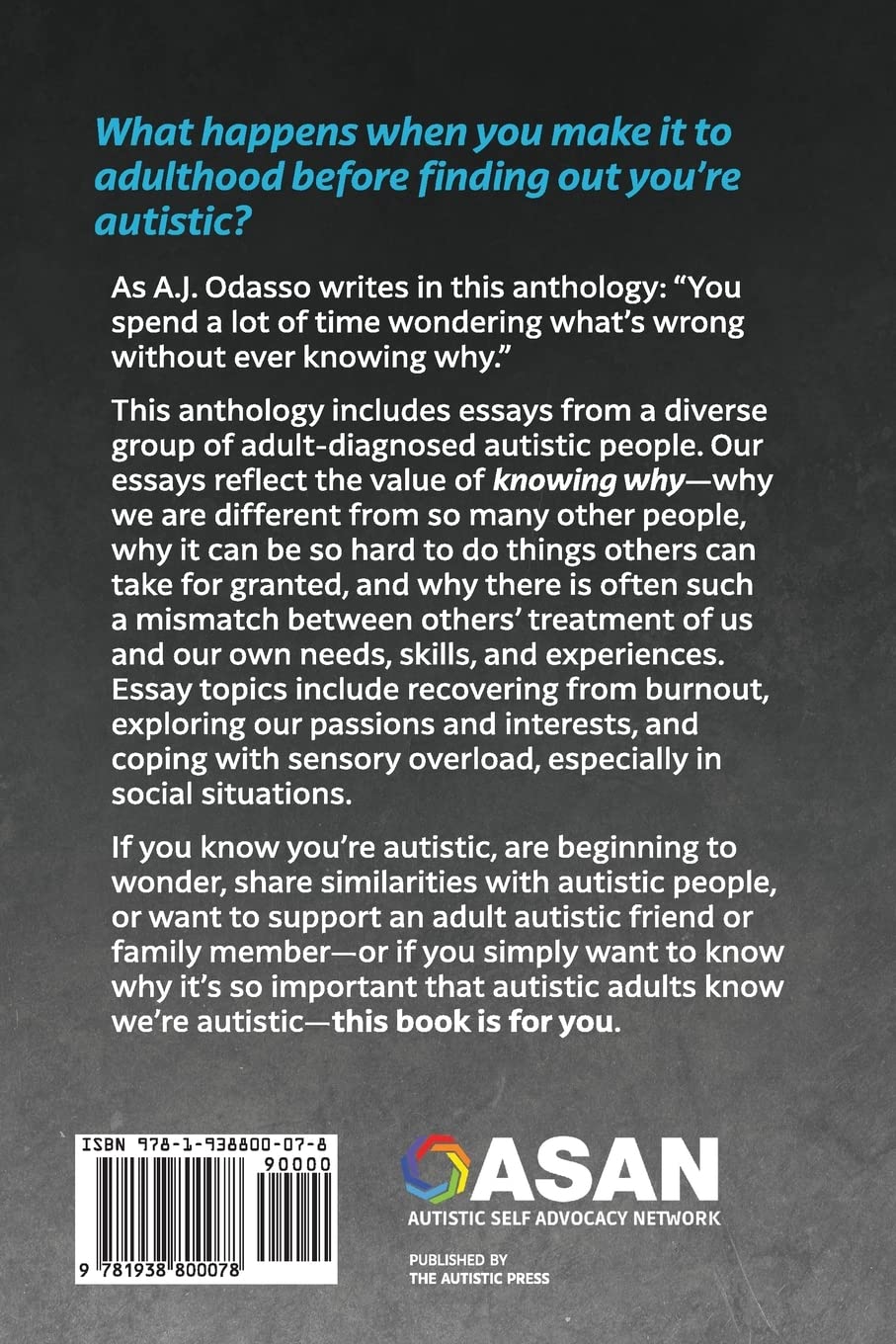 Knowing Why: Adult-Diagnosed Autistic People on Life and Autism