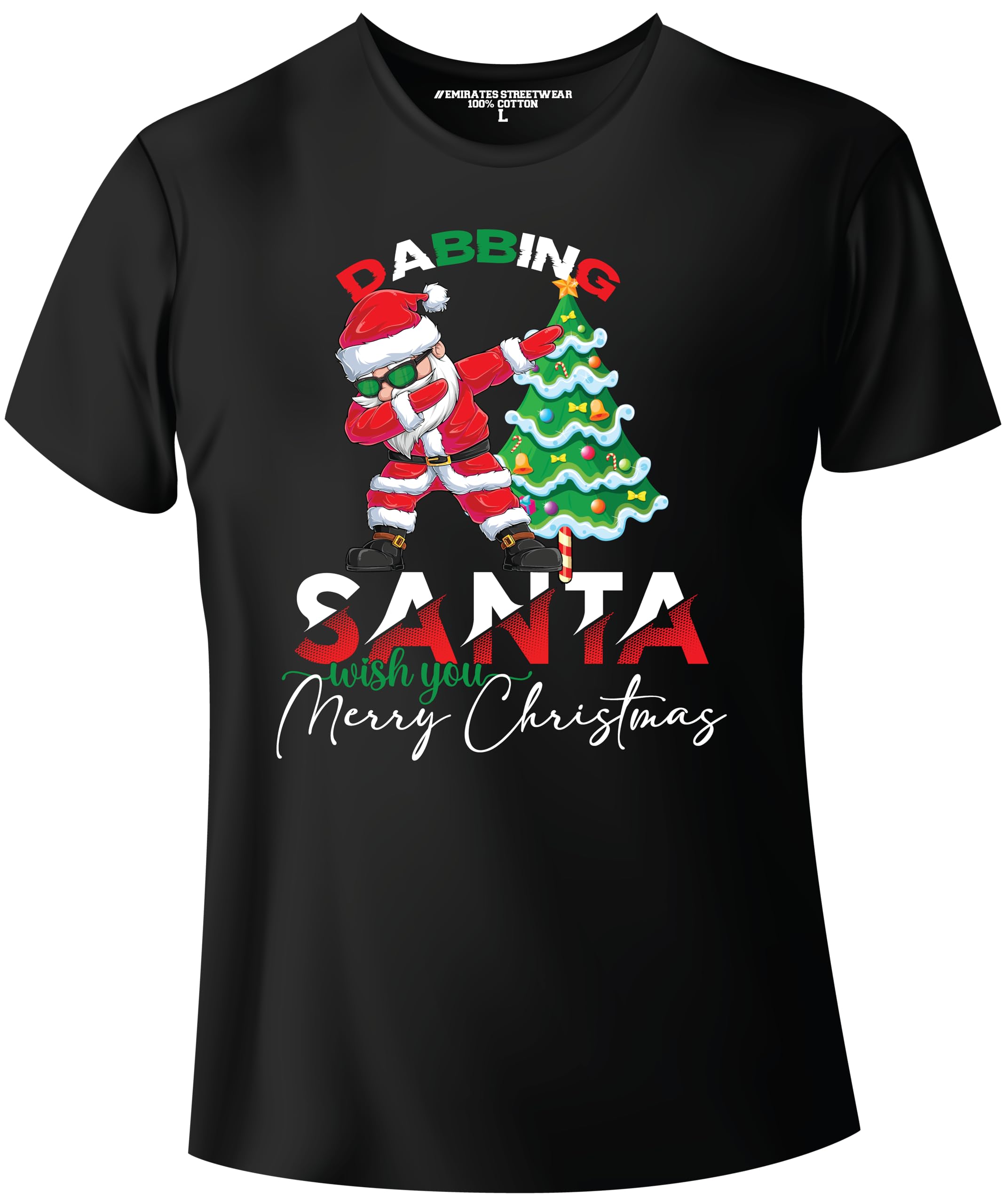 Emirates StreetwearDabbing Santa Christmas T-Shirt for Men or Women, Unisex T-Shirt, D-0054