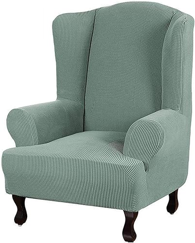 Konsilsa Funda para silla de ala, 1 pieza de jacquard con respaldo de ala, lavable a máquina, fundas de alta elasticidad para sillón, fundas para