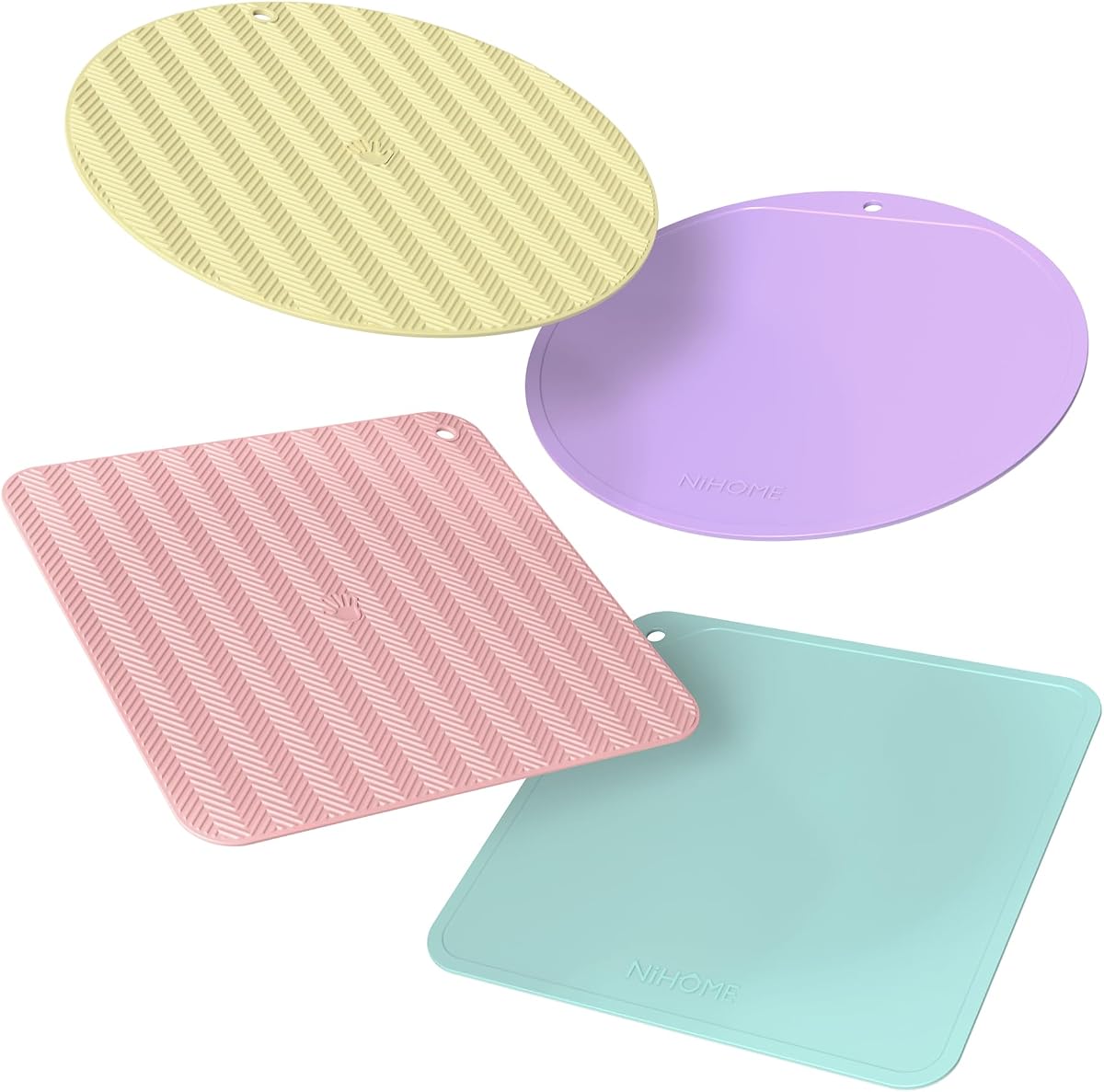 NiHome Jar Opener Gripper Pads, 6in Silicone for Seniors, 4-Pack