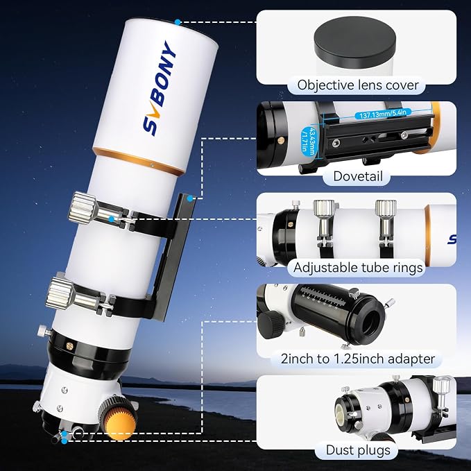 Telescopio Refractor SVBONY SV503 80mm F7 miniatura 7