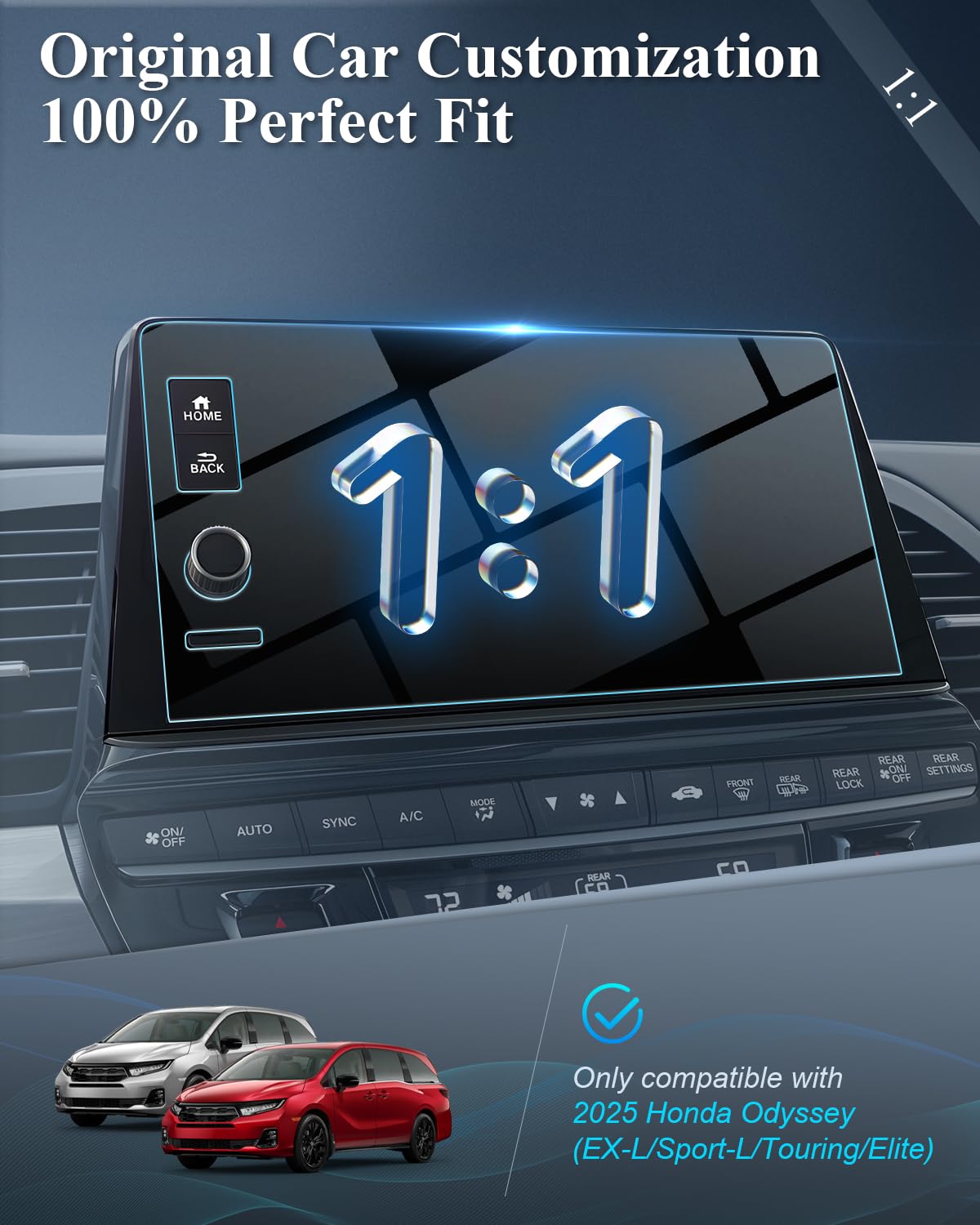 BIBIBO 3Pcs for 2025 Honda Odyssey Screen Protector 2025 Honda Odyssey (Touring/Elite) 9