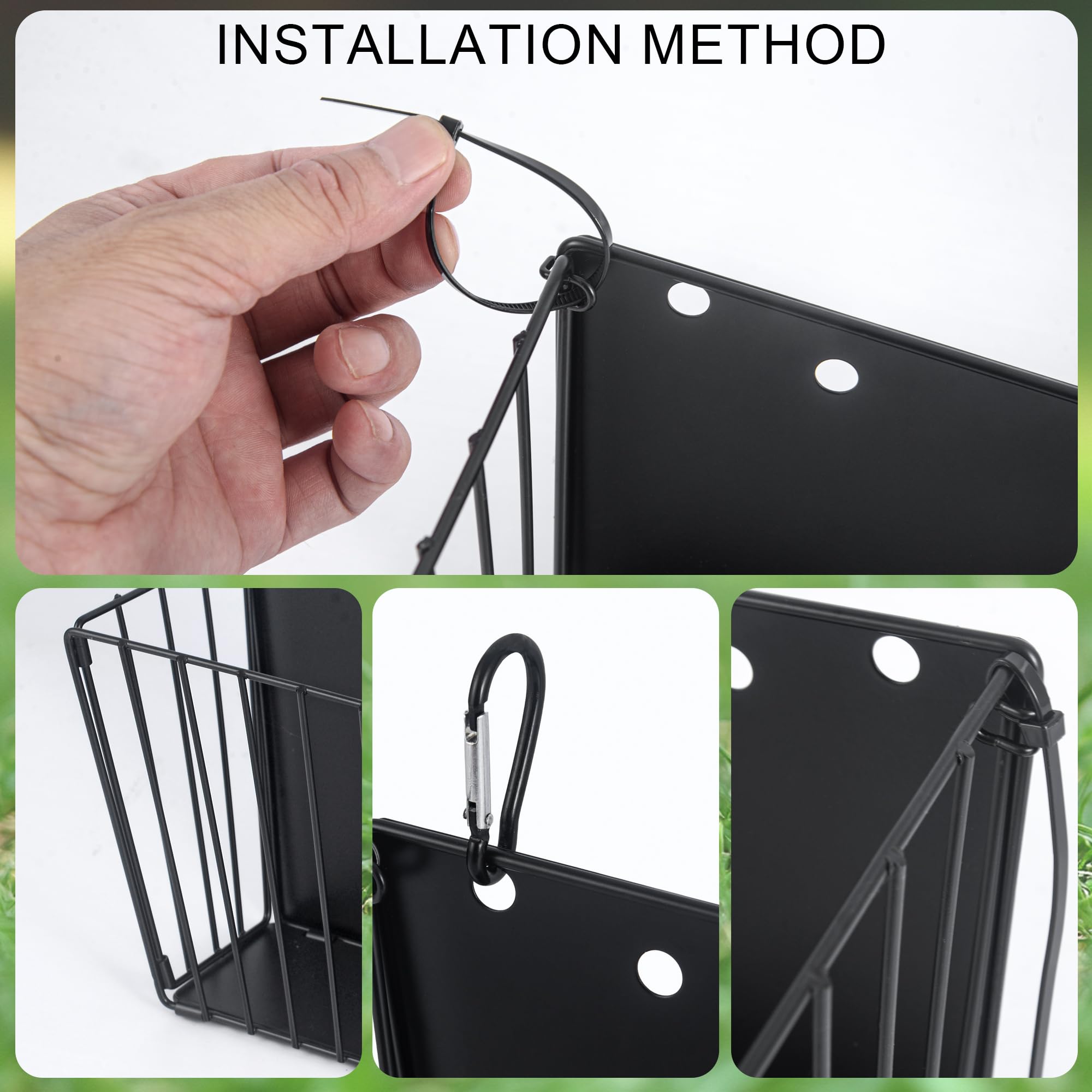 2PCS Rabbit Hay Feeder with Heavy-Duty Metal Frame Guinea Pig Hay Feeder for Rabbits， Bunny, Guinea Pigs, Chinchillas， 9.6x4.5x6.3 inch - image 3