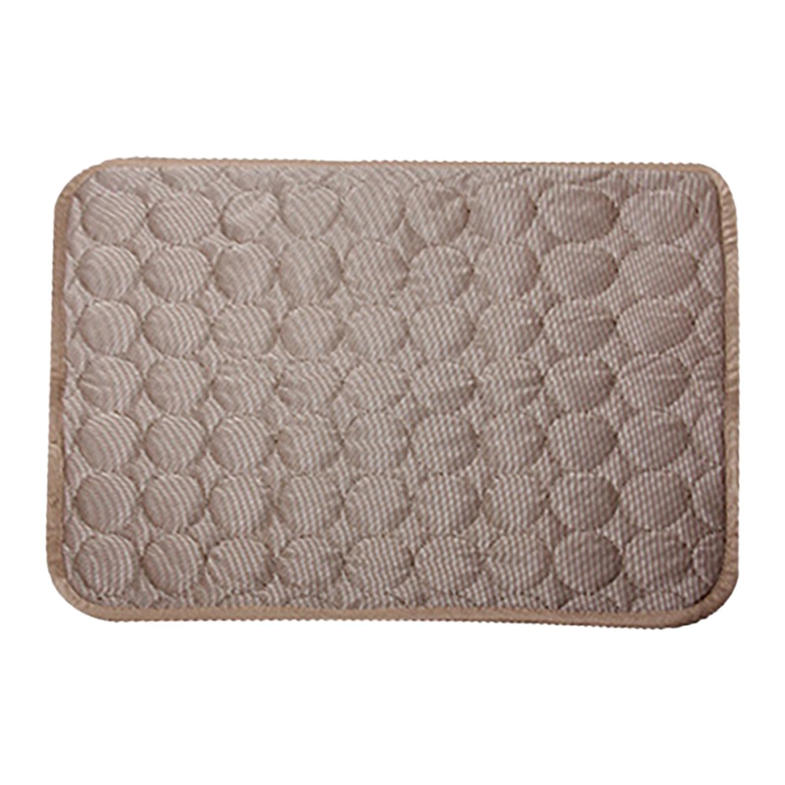 Dog Cooling Mat - Anti Chew Dogs Door Mats Dog Bed Mattress, Reusable Self Cool Ice Silk Pad Summer Dogs Ice Pad Pet Supplies, Keep Pets Cool in Crate Summer Indoor Outdoor Travel (Brown, 70x55)