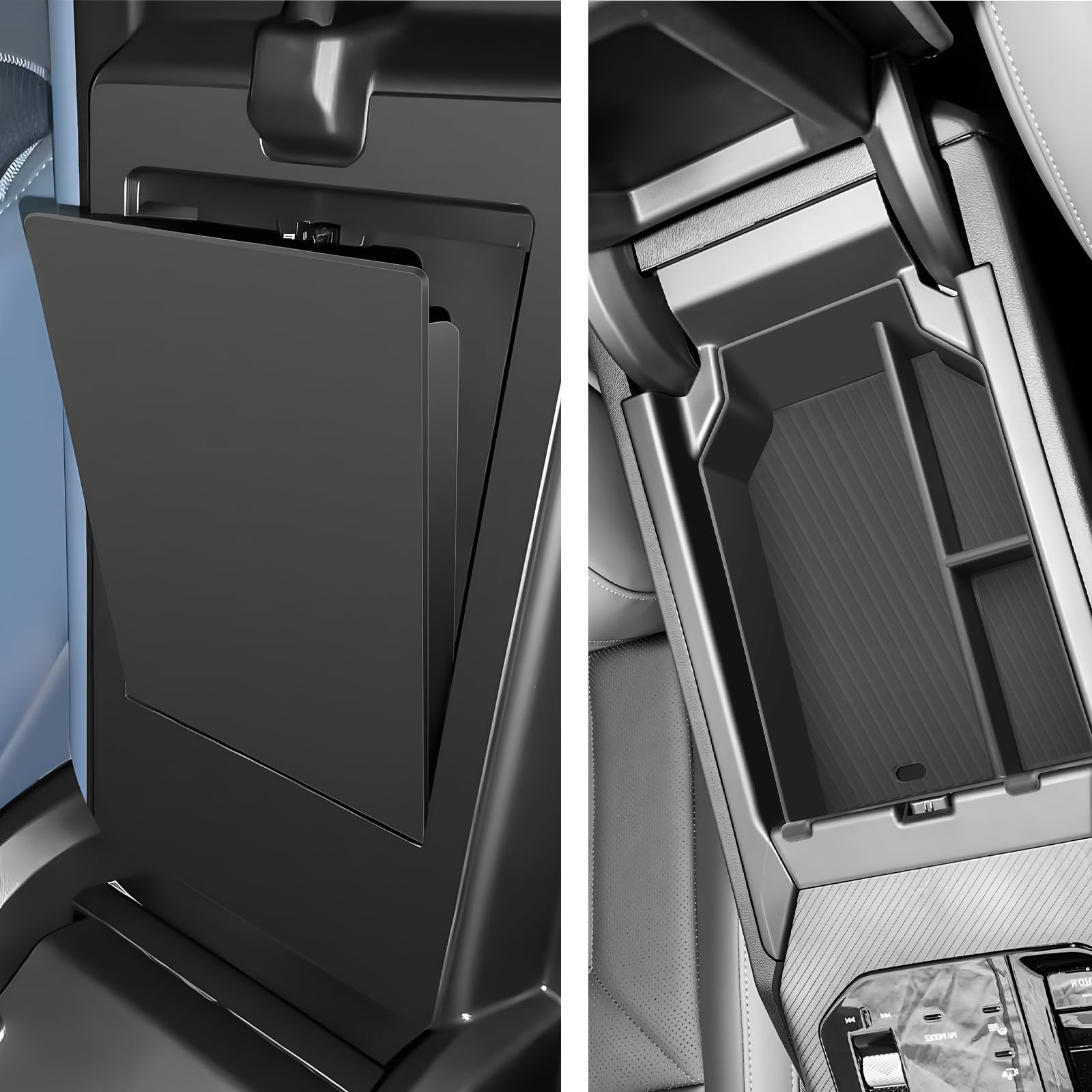 SKTU 2Pcs for 2025 BM W X3 Center Console Organizer for 2025+ BM W X3 (30 xDrive/M50 xDrive) Console Tray Hidden Box 2025 X3 Privacy Storage Box BM W X3 2025 Accessories Insert Glove Pallet Organizer