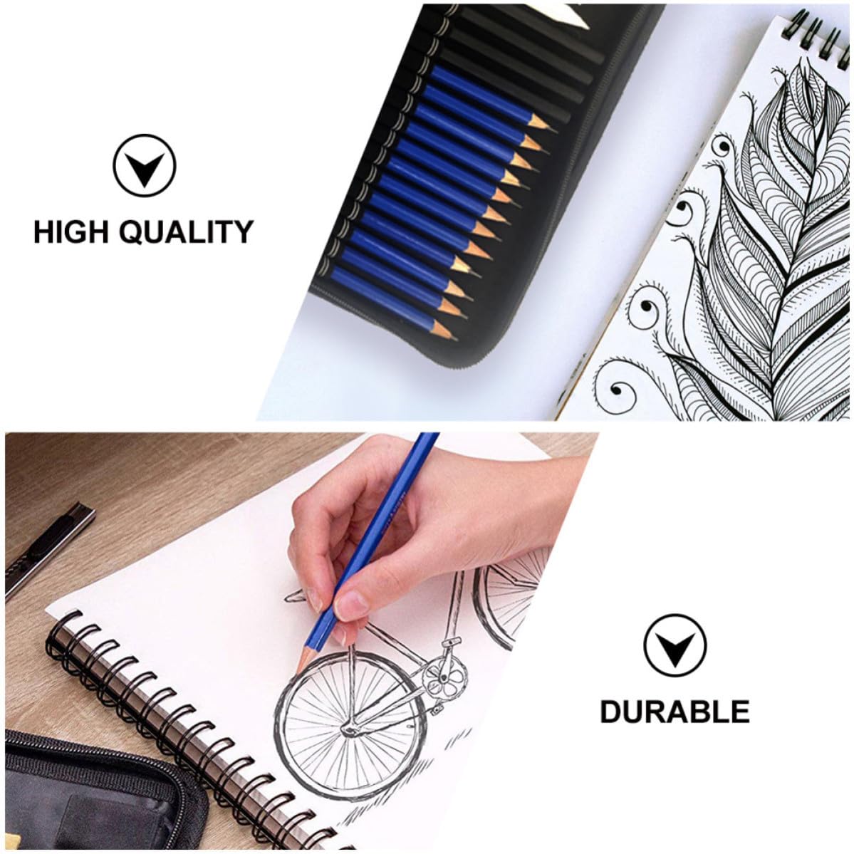 GLEAVI Set da Disegno 72 Pezzi Matite da Schizzi e Colori, Legno, Facile da Temperare, per Libri da Colorare per Adulti e Scrapbook