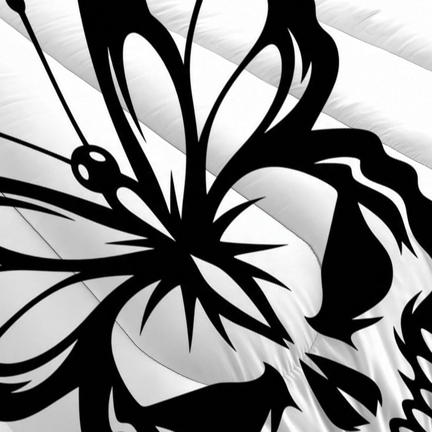 Gothic Style Comforter Set King Size, Butterfly Skull Bedding Set for Girls Boys, Black Quilt Bed 104"X90" Bedding Comforter Sets with 2 Pillowcase Room Decor