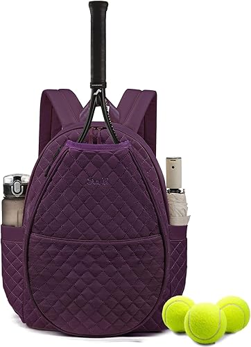 Miniatura 15 de Sucipi Bolsas de tenis para mujeres, Mochila bolsa acolchada para raqueta de tenis para raqueta de tenis, palas de pickleball, bádminton Verde