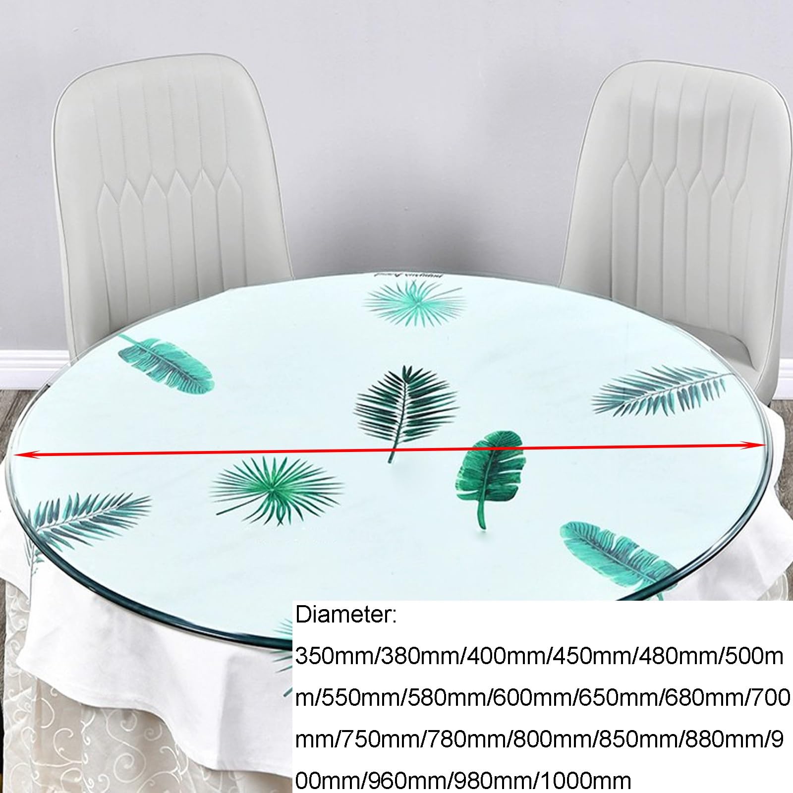 Runder Esstisch aus gehärtetem Glas, 35 cm – 100 cm, stilvoller Mitteltisch, Glas-Tischplatte für den Außenbereich, modernes Design für Esszimmer und Terrasse, langlebig und elegant.