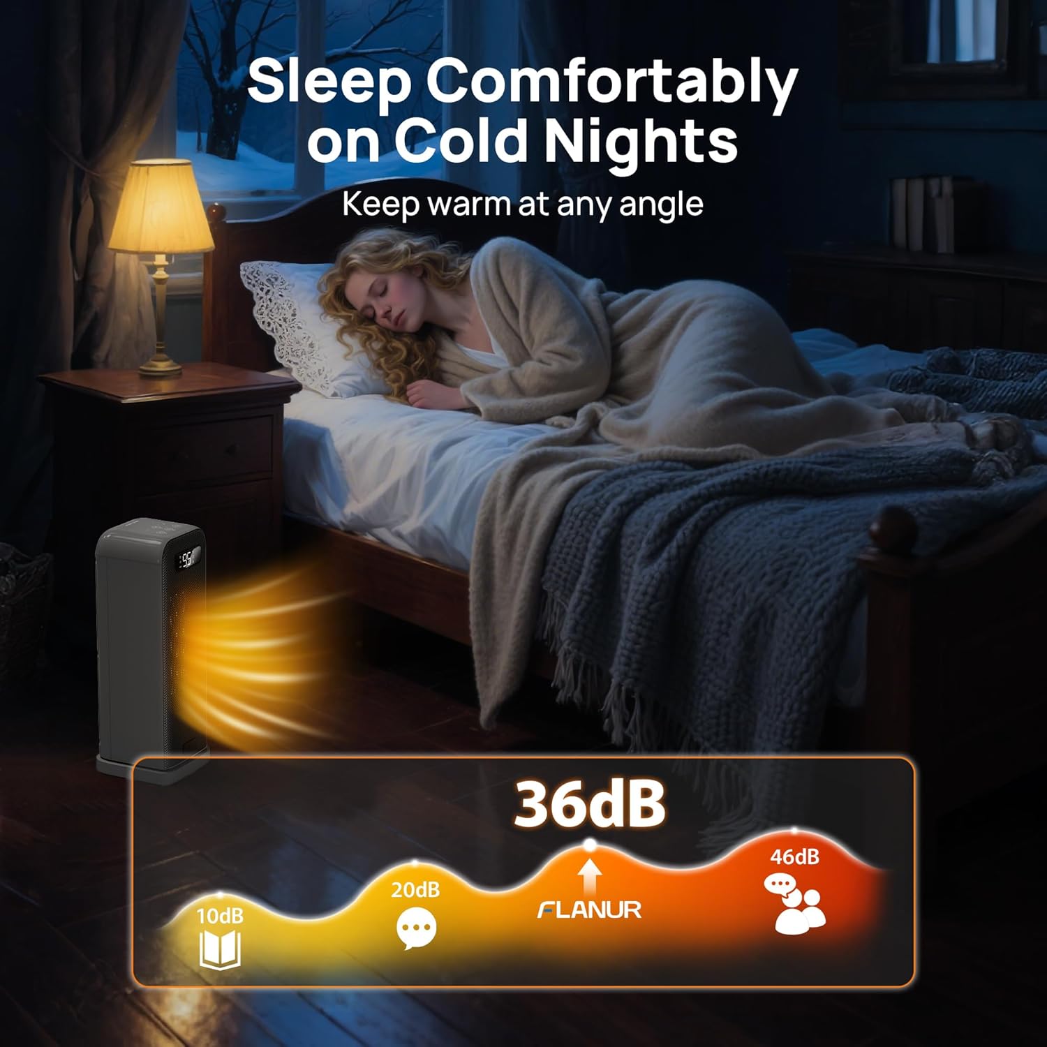 Space Heaters for Indoor Use, Smart Portable Electric Heater with Thermostat, WiFi and Voice Control, 12H Timer, 4 Modes, 36dB 1500W PTC Ceramic Safety Heat for Office Bedroom Home 1Pack Grey