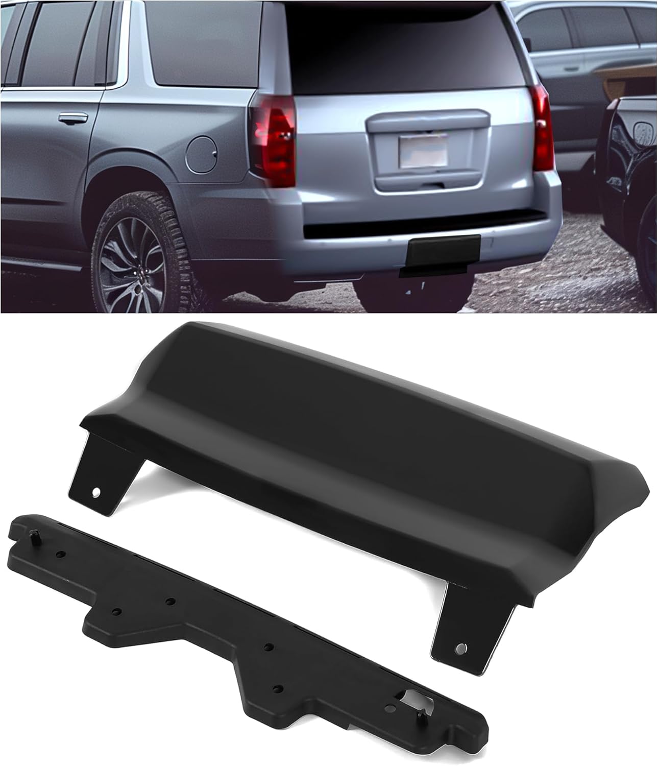 KUAFU Trailer Hitch Cover & Hitch Cover Bracket Compatible with 2015-2020 Chevy Chevrolet Suburban Tahoe Replacement for 84025053 23139222
