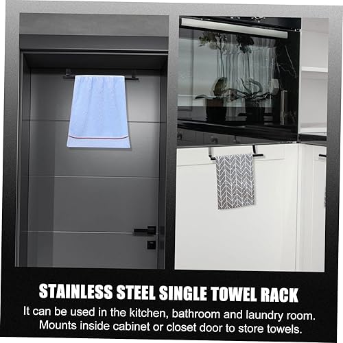 Miniatura 6 de Housoutil Toallero montado en la toalla de acero inoxidable, 2 piezas, para baño, cocina, diseño moderno para utensilios y mantas