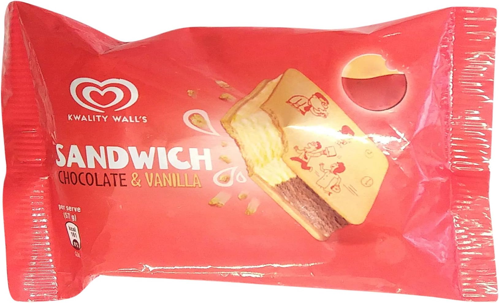 Kwality Wall's Sandwich Ice Cream - Chocolate & Vanilla, 90ml