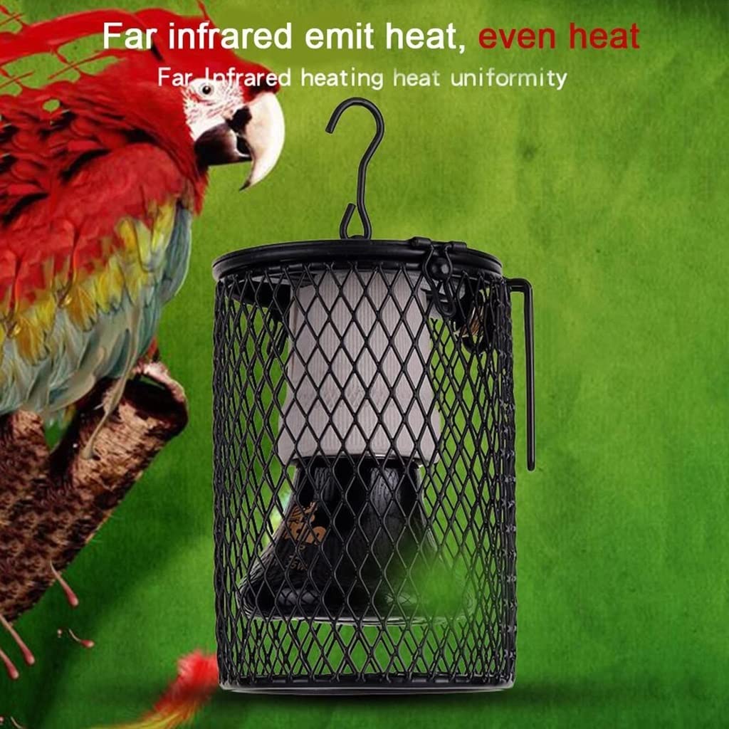 Cubiertas de Lámpara Antiescarcha para Reptiles, Guardia del Calentador, Lámpara de Calor de Cerámica Infrarroja, Lámpara Calefactora para Tomar el Sol para Tortugas, Serpientes, Lagartos, Ranas, Arañ