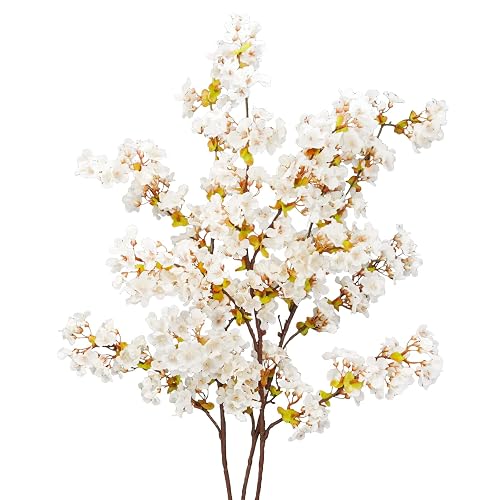 Silk Cherry Blossom Branches, 39.3in Artificial Cherry Blossom Tree Stems,