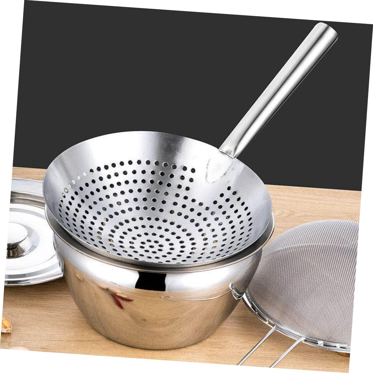 Stainless Steel Colander Oil Oil Strainer Cooking Grease and Pot Multi-function Mesh Strainer Bowl Food Supplies