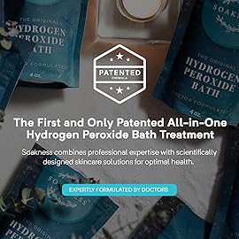 Soakness Hydrogen Peroxide Epsom Salt Bath Soak - USA-Made - Patented Bath Salts, Muscle Recovery, & Skin Detoxification - Magnesium Salts for Bathing - Doctor Formulated Pure Epsom Salt (6-Pack)