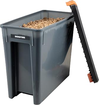 Cuisinart CGMT-300, 65 x 36, 65 x 36, Premium Deck and Patio Grill Mat, 65 x 35 & Traeger Pellet Grills BAC637 Stay Dry Pellet Bin, Wood Pellet Storage with Locking Lid, Black