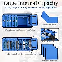 Vista 2 de Bolsa grande para cables de DJ con bolsillo para laptop y micrófono, bolsa de DJ para equipo y accesorios de música con divisores desmontables