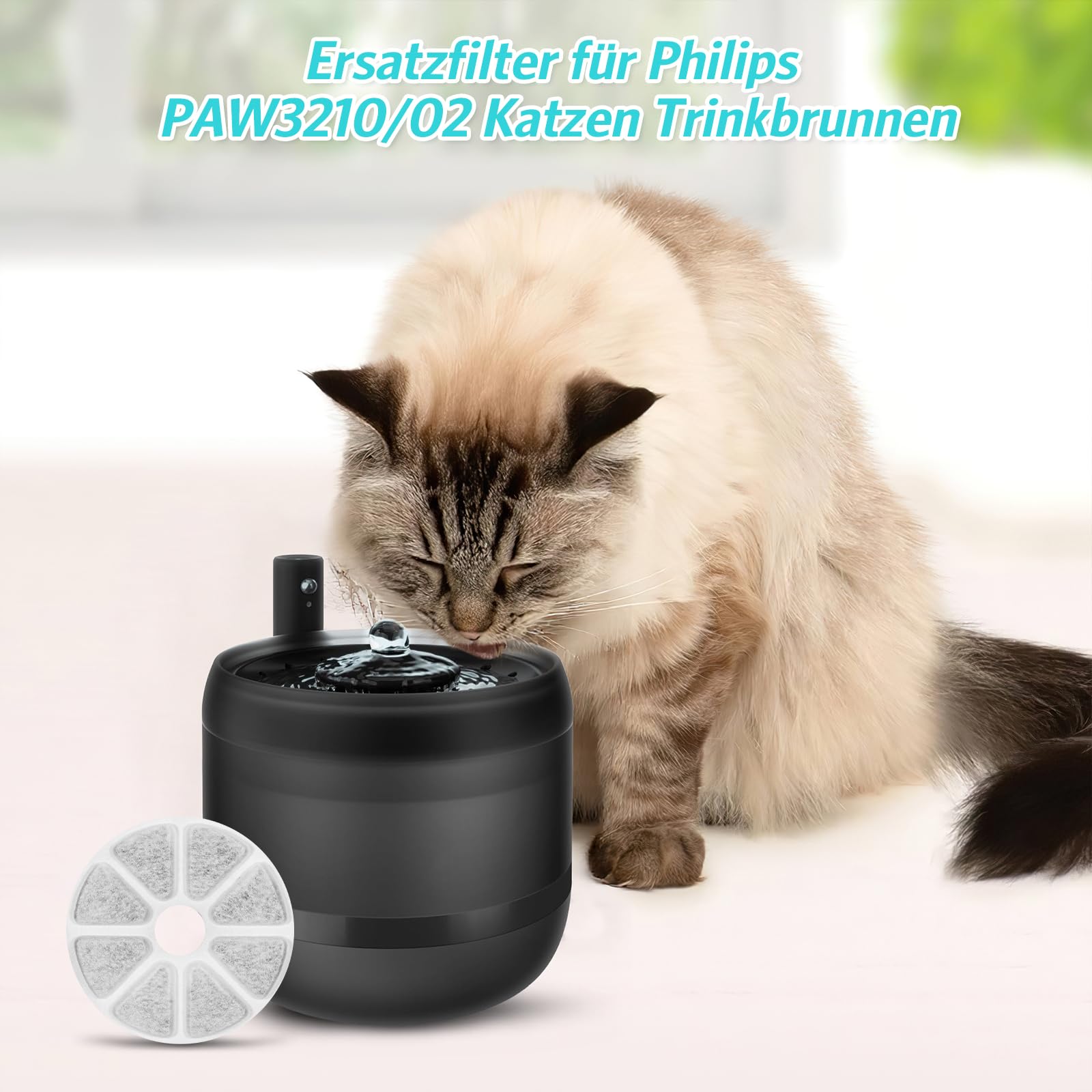 8pcs Cat Water Fountain Filters Compatible with Philips PAW3210/02 Cats Drinking Fountain, Activated Carbon Cat Filters - Image 4