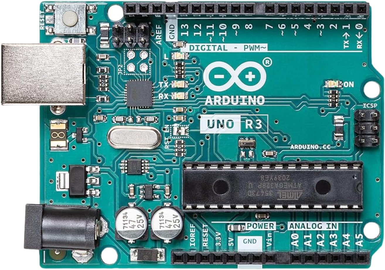 Arduino UNO R3 Original Genuine Board with DIP ATmega328P Microcontroller USB Type B 14 Digital I O PWM Pins for Robotics IoT Automation STEM DIY Electronics Projects