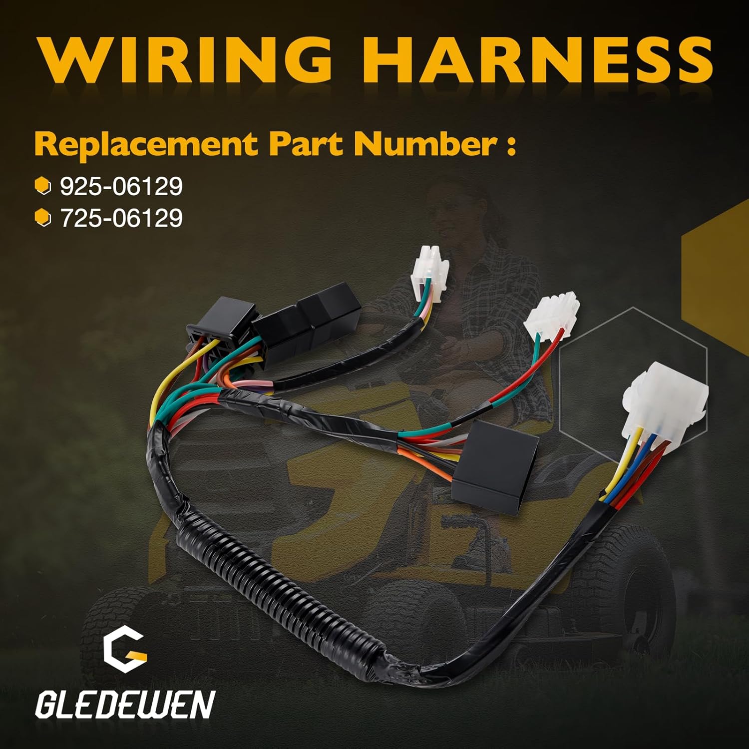 925-06129 Dash Ignition Wire Harness Includes Relay Machines with PTO Clutch Compatible with Cub Cadet XT1 XT2 GT LT ST LX Super Bronco Craftsman G8000 T8000 Series Replace# 725-06129