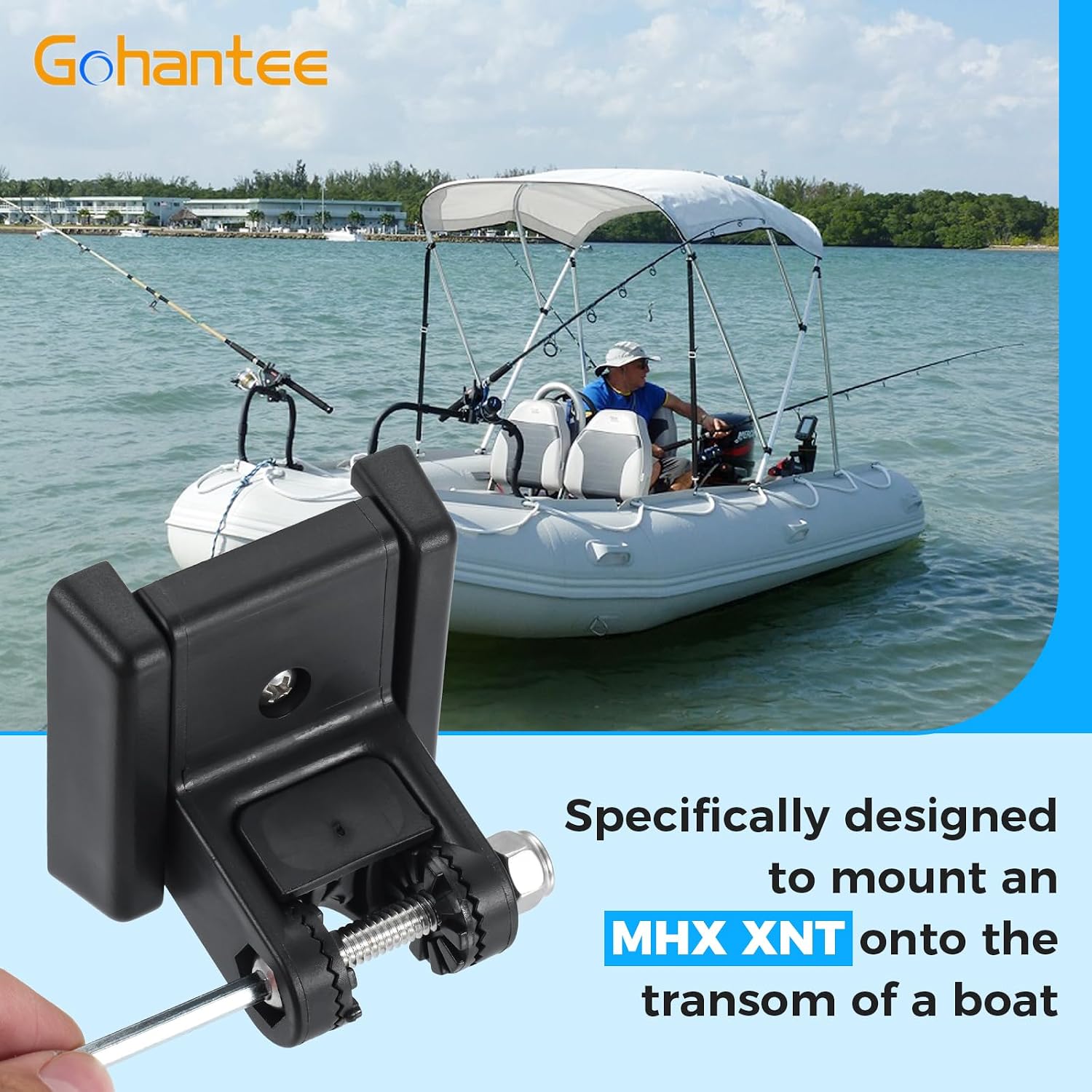 7400931 Transducer Bracket, Transducer Mounting Plate Compatible with MHX XNT XHS Model Transducers for Fishfinder Sensors Transom Mounting Plate Transom Mounting Hardware Kit Transducer Mount