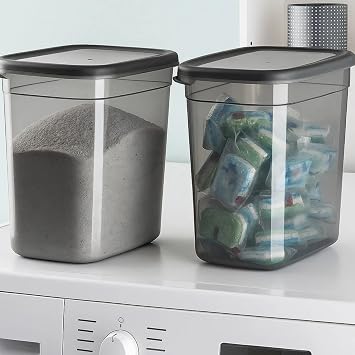 2000 Ml Detergent Container Tablet + Detergent Storage Container Set of 2 Anthracite