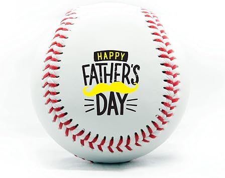 Personalized Baseball - Best Dad Ever Printed Gift Custom Practice Baseball - Official Size-Thanks Dad Design Real Leather Baseball