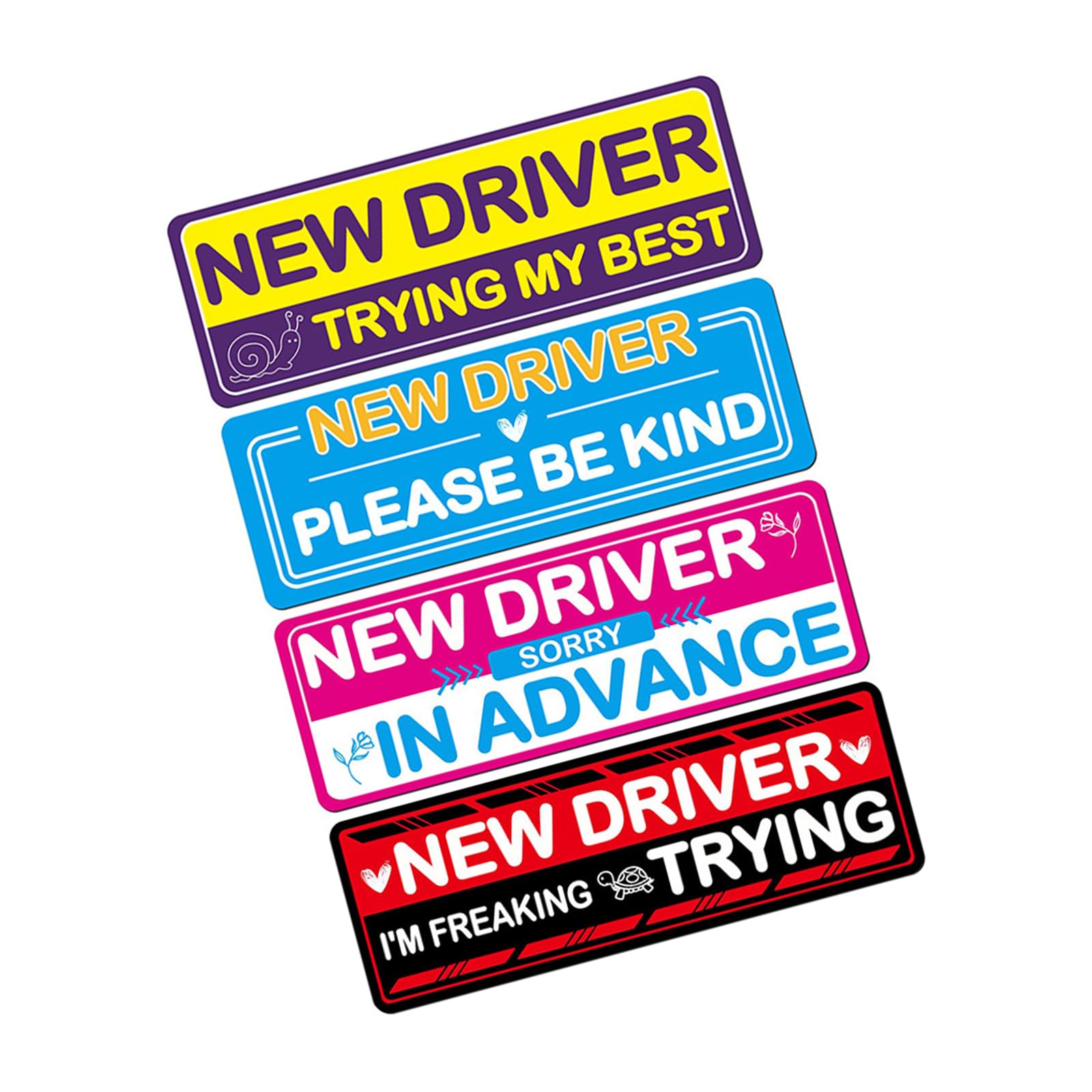 Jazuaiao Reflective Novice Driver Alert Sign Detachable Car Decal for Most Vehicles Student Driver Sticker Magnet for Car