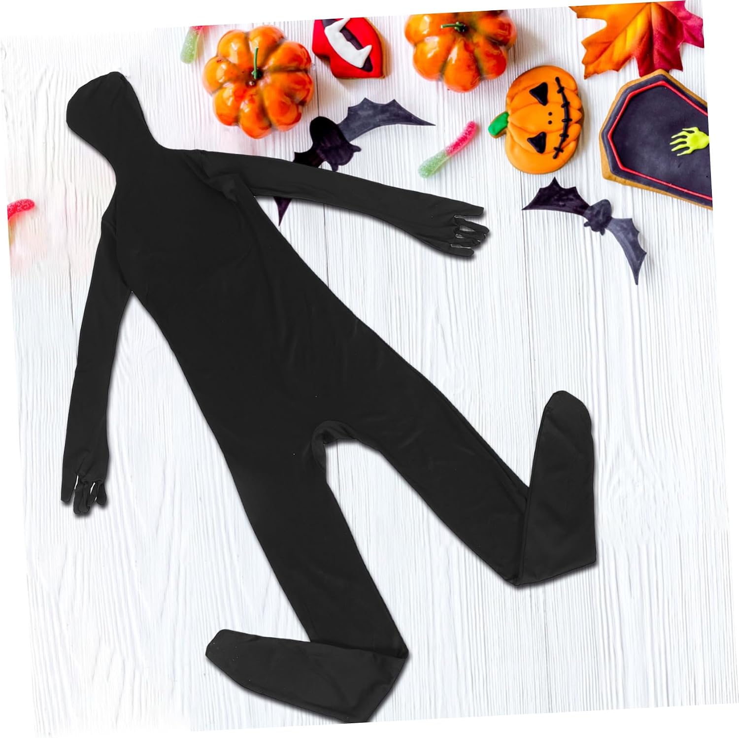 LIFKOME Visual Invisibility Black Ninja Bodysuit for Halloween Men Stretchy Breathable Full-body Cosplay Suit Comfortable Fit for Party Role Play and Themed Events