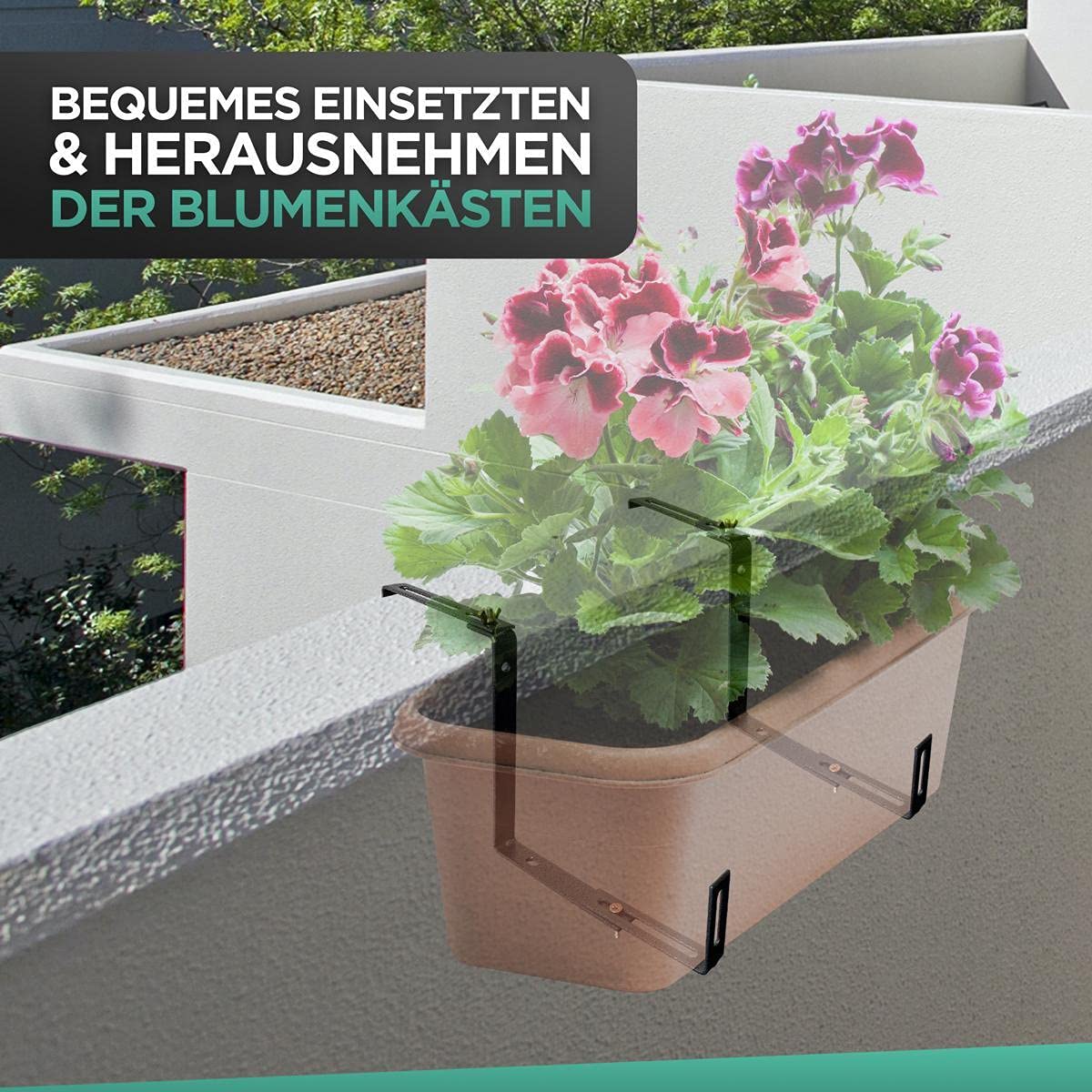 dszapaci Blumenkastenhalterung Balkon 3er Set Balkonkasten Halterung  Gelnder Halterung Blumenkasten Befestigung Blumenkastenhalter Verstellbar  ...
