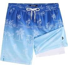 maamgic Mens Swim Trunks with Compression Liner 9 Inch Recycled Stretch Bathing Suit with Zipper Pockets Quick Dry Swim Short