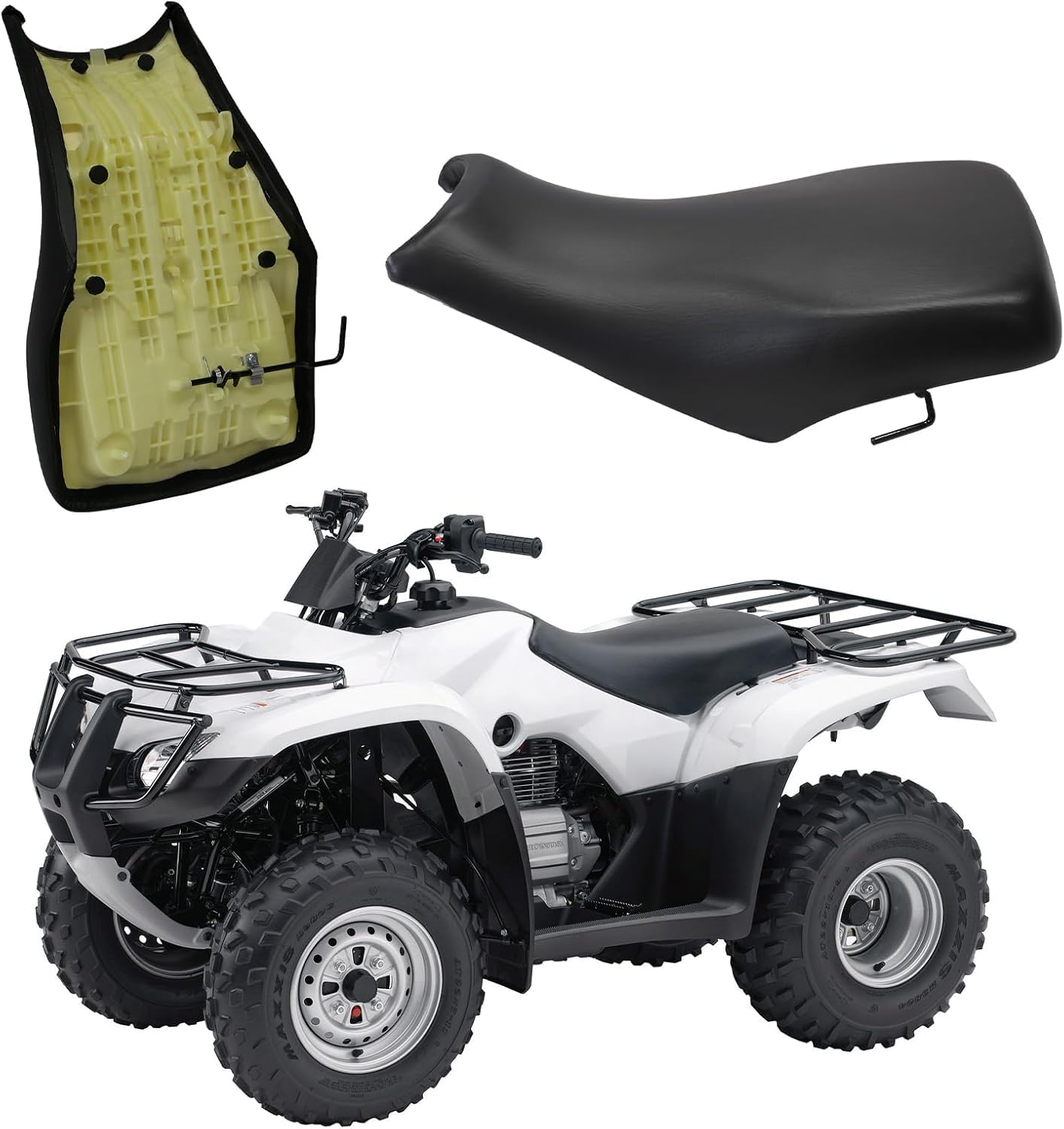 Complete Seat Fit 2005-2020 For Honda Recon 250 TRX250 TRX250TE TRX250TM Replacement for 77100-HM8-B40ZA 7100-HM8-B80ZA 77100-HM8-B00ZA ATV Seat 2x4 ES Recon