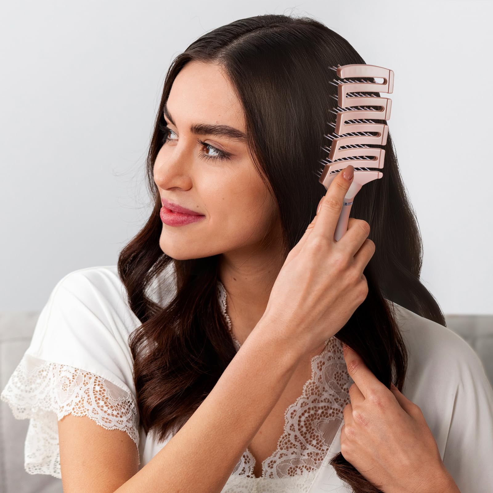 Gebogene Entwirrende Haarbürste, belüftete Entwirrungsbürste, schnelleres Föhnen, Nasshaarbürsten für Frauen, alle Haartypen, nass, trocken, lockig, dick