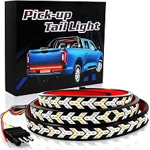 Keiurot Truck Tailgate Light Bar, 60Inch Tailgate Led Light Strip Waterproof Arrow with Sequential Turn Signal Break Runing Red & Amber Flexible for Pickup Truck,540Led Chips DC12-24V 150CM/1Set