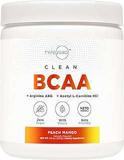 Ultra Clean Vegan BCAA Powder + Electrolytes (Peach Mango | 6G) 2:1:1 Sugar-Free/No Sucralose BCAAs Amino Acids Supplement for Women/Men - Best BCAA Vegan Amino Acids After Post Workout Recovery Drink