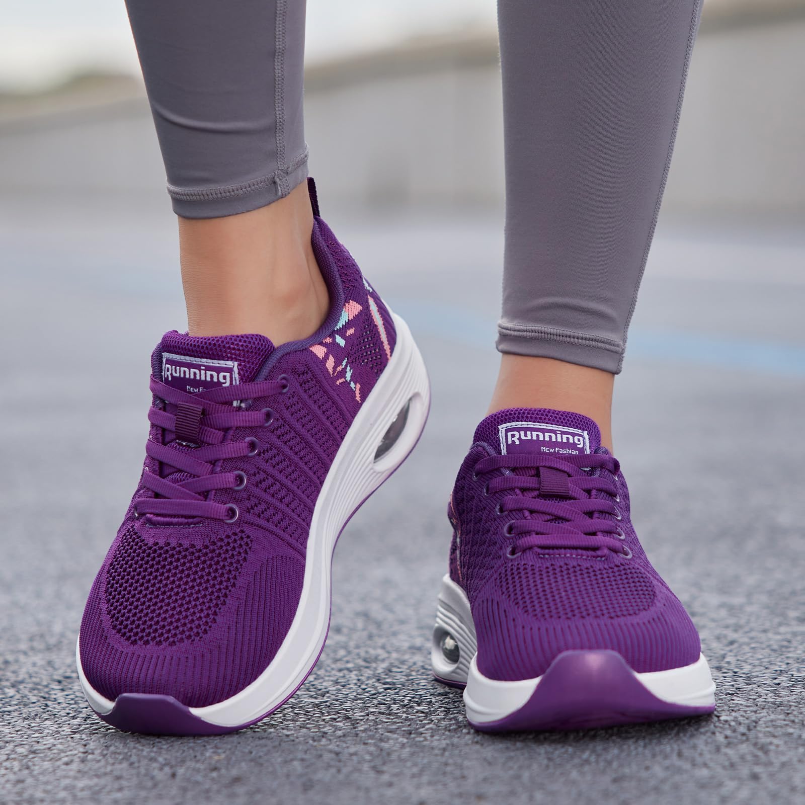 Weite Damen Laufschuhe Leicht Sportschuhe Breite Sneaker Luftgepolsterte Extra Breite Sneaker Bequem Laufen & Alltag