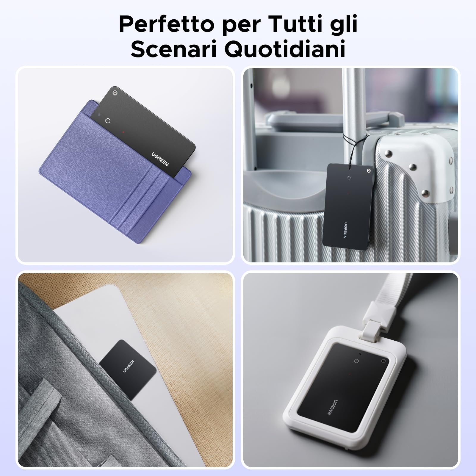 UGREEN Smart Finder Tag Bluetooth Tracker Samsung Ultra Sottile 1,7 mm IP68 Impermeabile Compatibile SmartThings