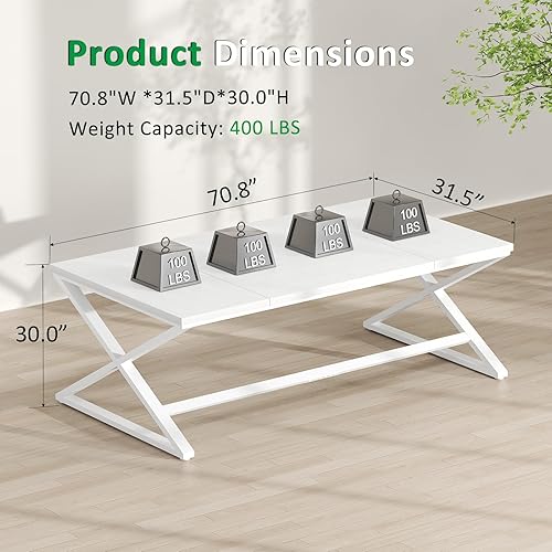 Miniatura 51 de IBF Escritorio grande para computadora negro, escritorio de escritura de 70.8 pulgadas de largo para oficina en casa, escritorio de estudio Roble