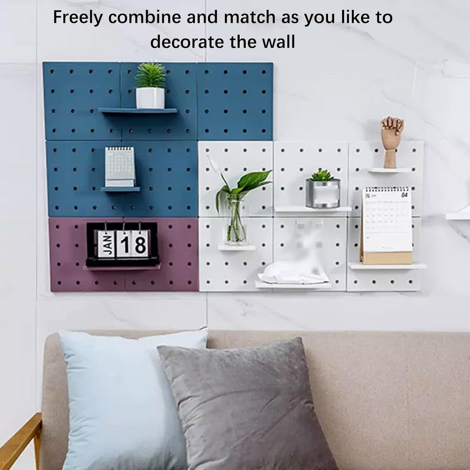 Grid Display Rack Grid Panel for Retail Display Floor Standing Flat Panel Display Stand，Pegboard Panels,8.66in Pegboard, Pegboard Wall Organizer Panels, Home Office Garage Craft Room Worksho